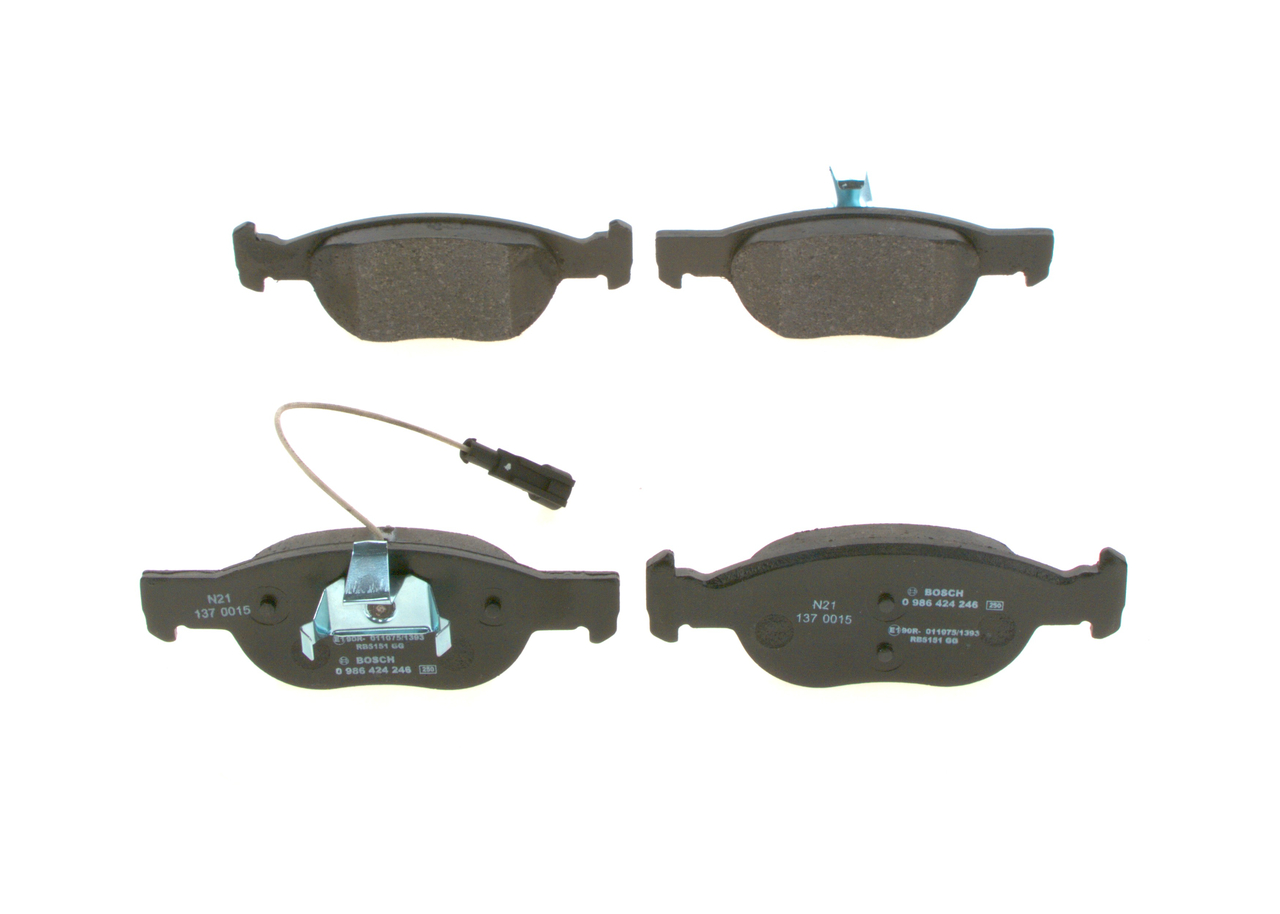 Número OEM 7 171 314 3 - Pastilhas de travão 0 986 424 246 OPEL, FIAT, ALFA ROMEO, LANCIA, CHRYSLER