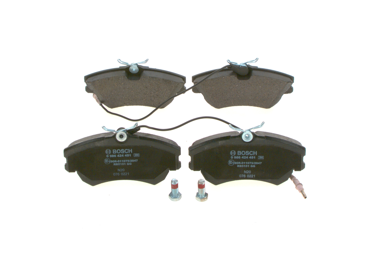 OEM-Nummer 60 25 315 867 - Bremsbeläge 0 986 424 451 OPEL, RENAULT, DACIA, DAEWOO, RENAULT TRUCKS