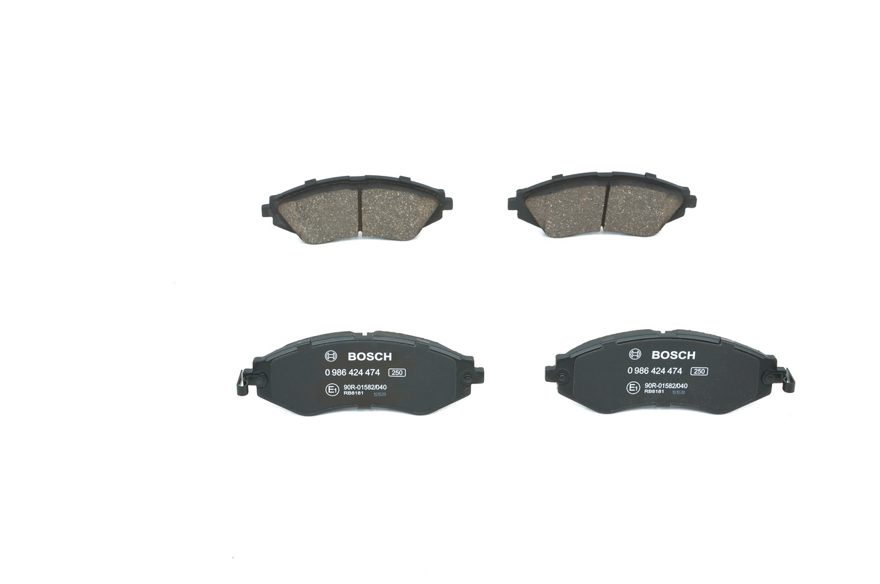 BOSCH 0 986 424 474 brake pads CHEVROLET Aveo / Kalos Hatchback (T250, T255) 1.6 110hp 2009