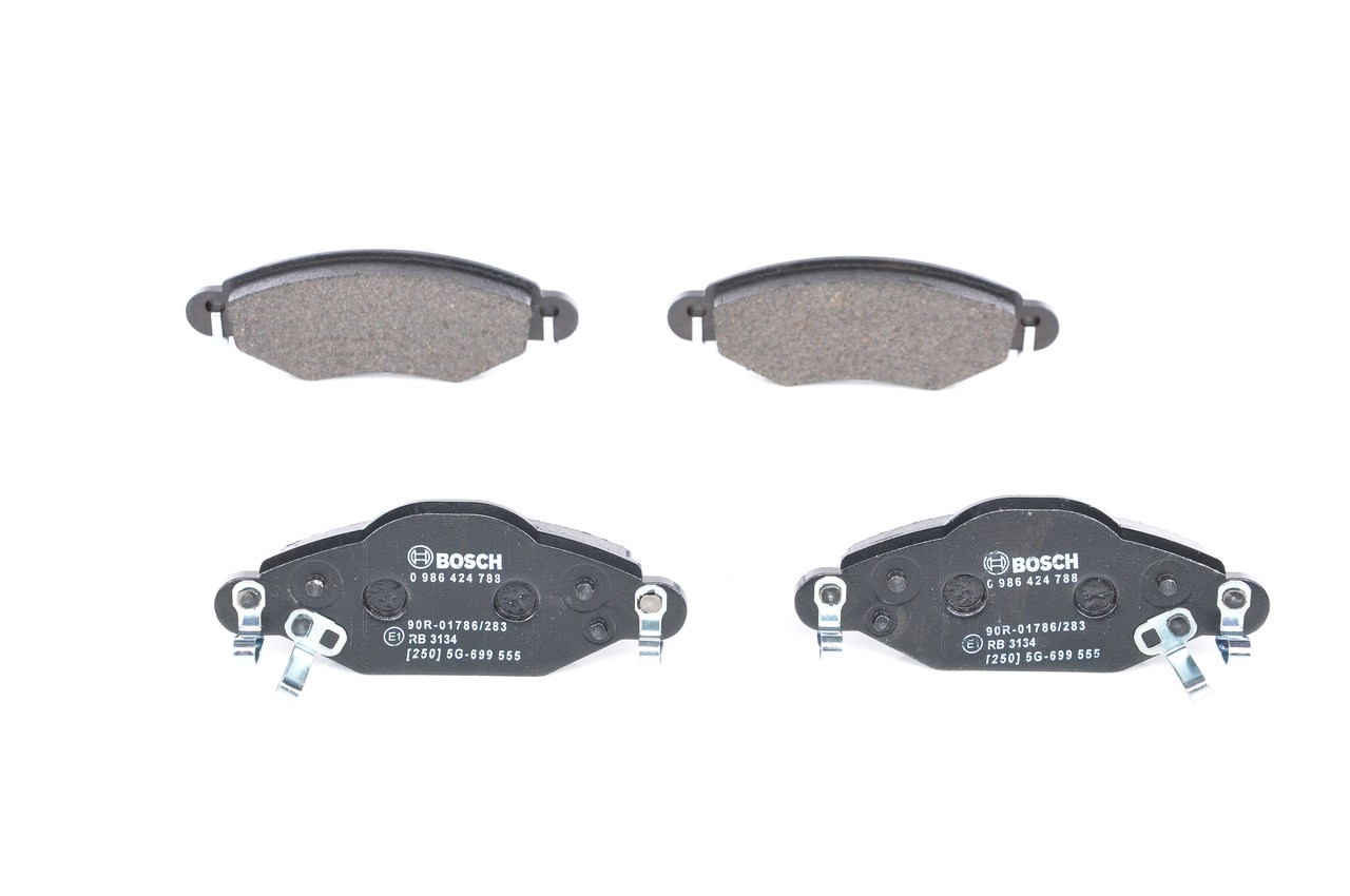 BOSCH | Bremseklosser med akustisk slitasjevarsel, med montageanvisning 0 986 424 788 TOYOTA Yaris I Hatchback (P1) 2005 billige på nett
