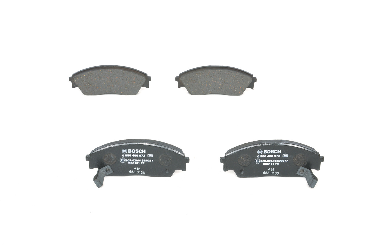 BOSCH 0 986 460 972 Bremsbeläge HONDA CIVIC 4 Hatchback (EC, ED, EE) 1.5 i 16V (ED6) 90 PS Benzin 1990