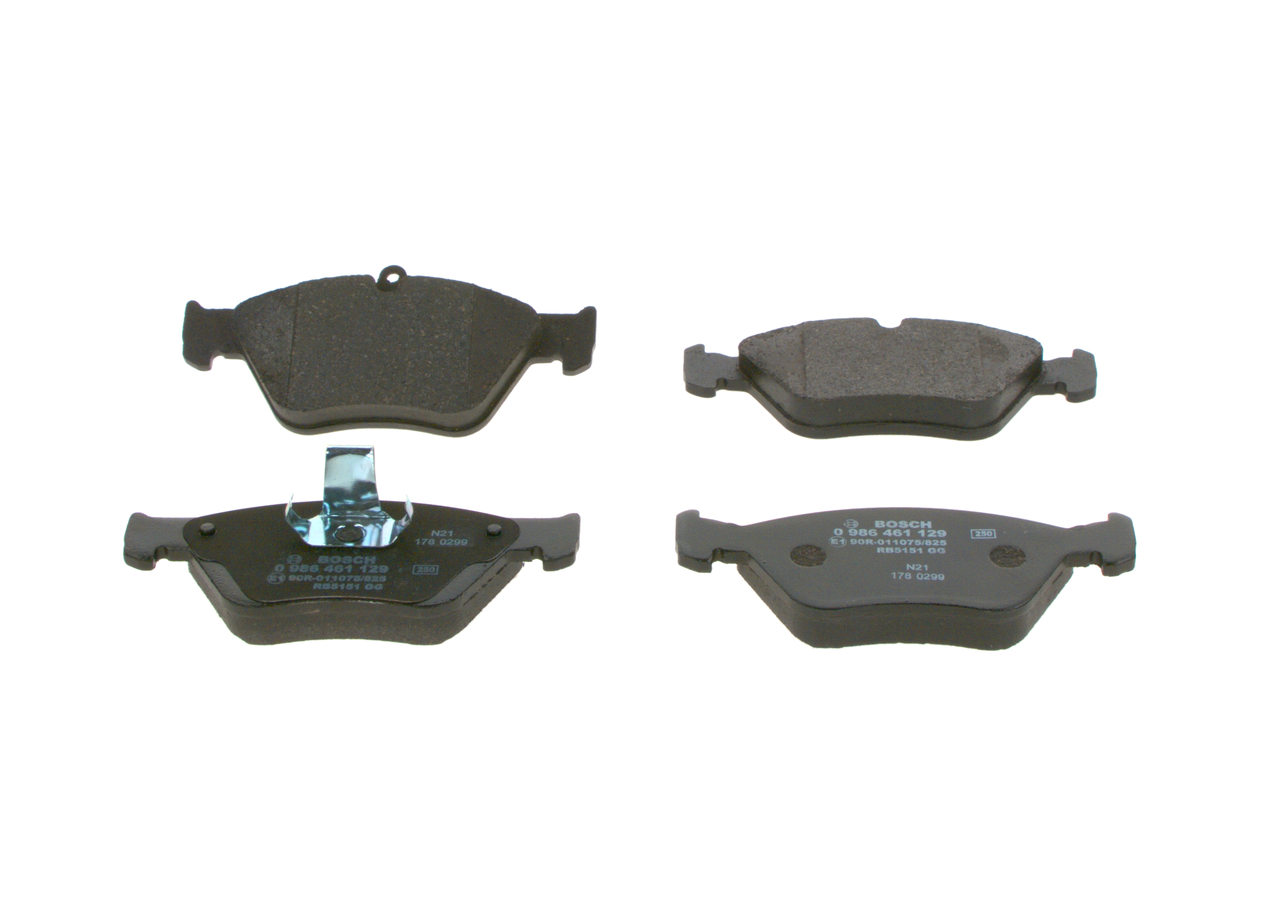 Número OEM 16 05 855 - Juego de pastillas de freno 0 986 461 129 OPEL, CHEVROLET, SAAB, VAUXHALL, HOLDEN