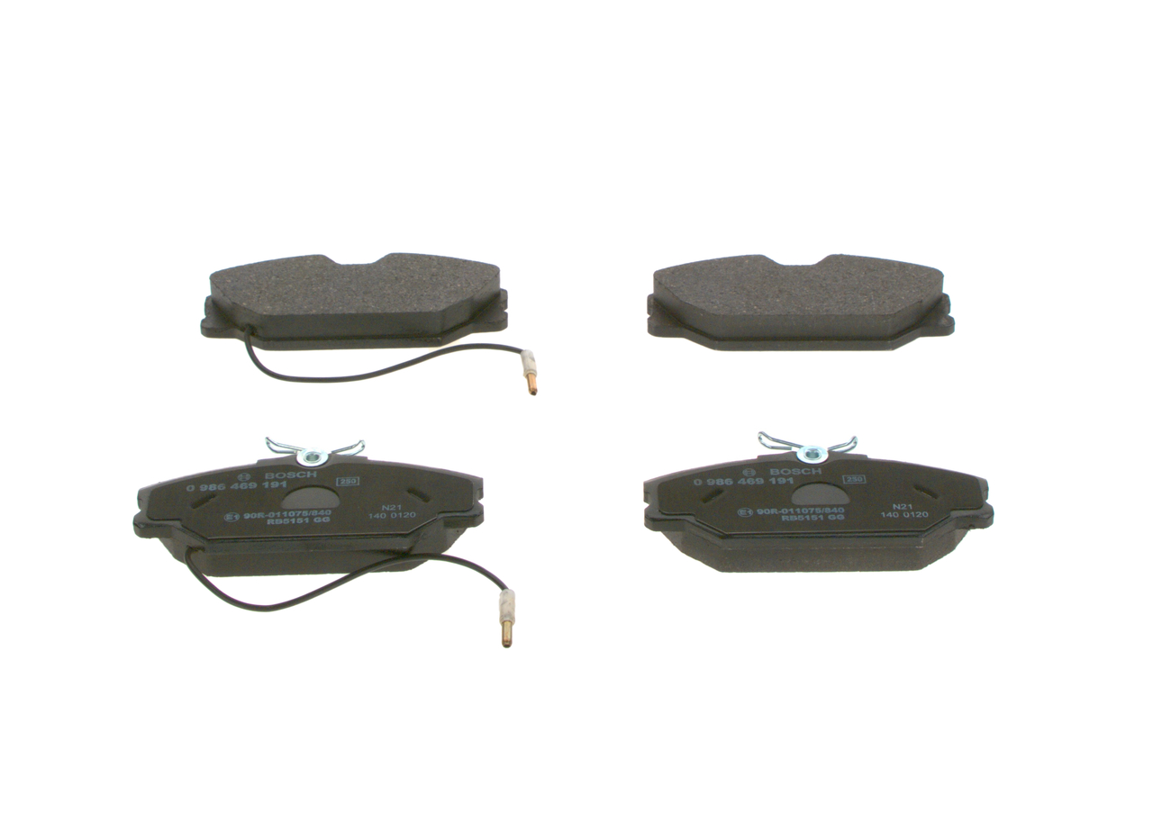 Número OEM 77 01 202 289 - Juego de pastillas de freno 0 986 469 191 RENAULT, PEUGEOT, DACIA, LADA, RENAULT TRUCKS