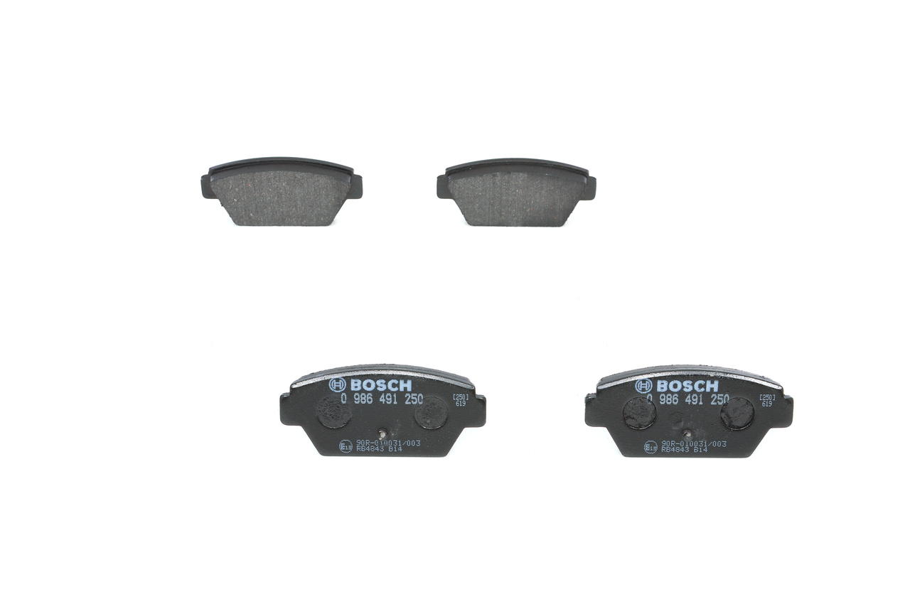 Kit pastiglie freni 0 986 491 250 BOSCH MITSUBISHI Eclipse I Coupe (D22A) 2.0 Turbo 1989 200 CV