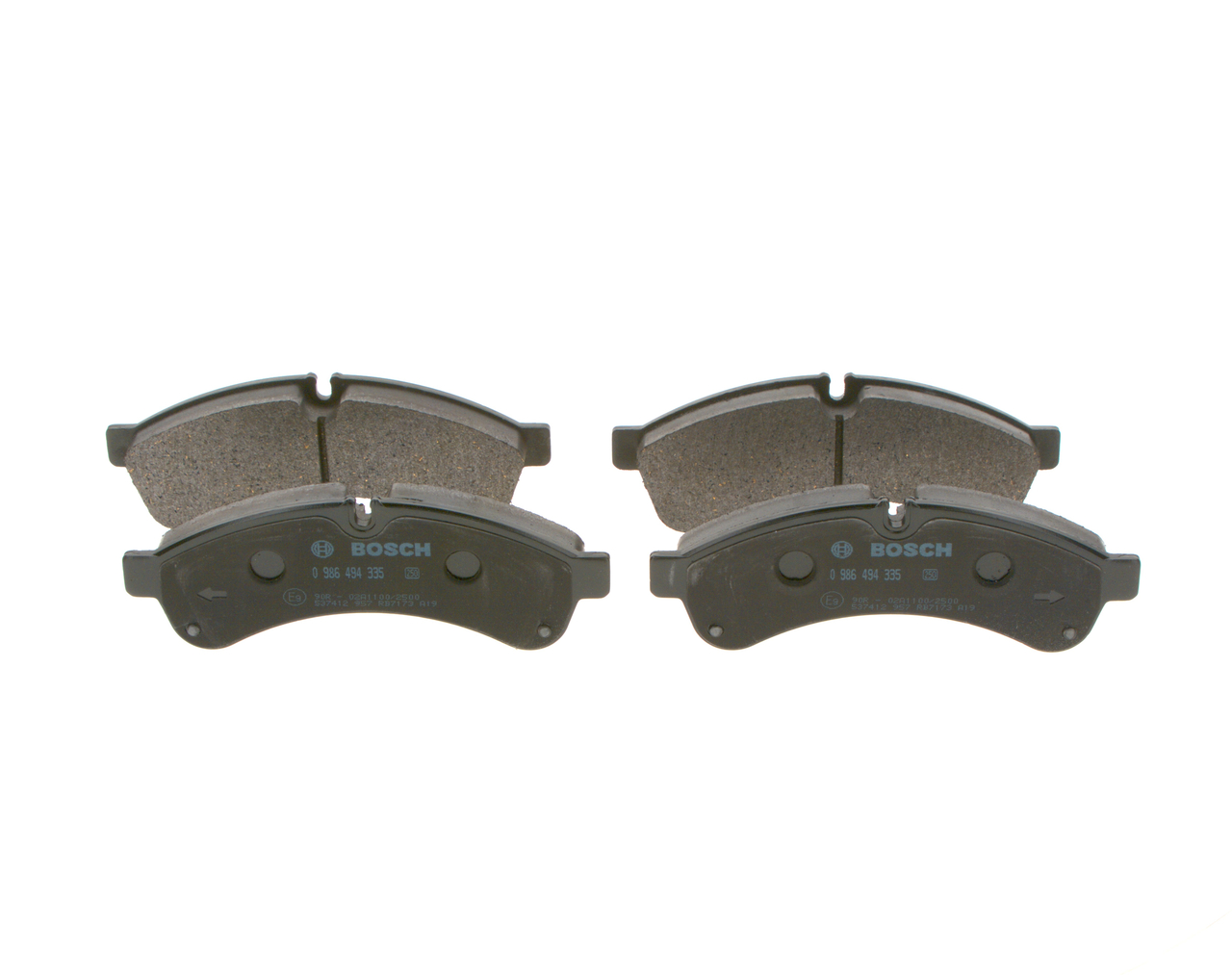 Kit pastiglie freni 0 986 494 335 BOSCH IVECO Daily Line Bus 40C18, 50C18, 60C18 2017 180 CV