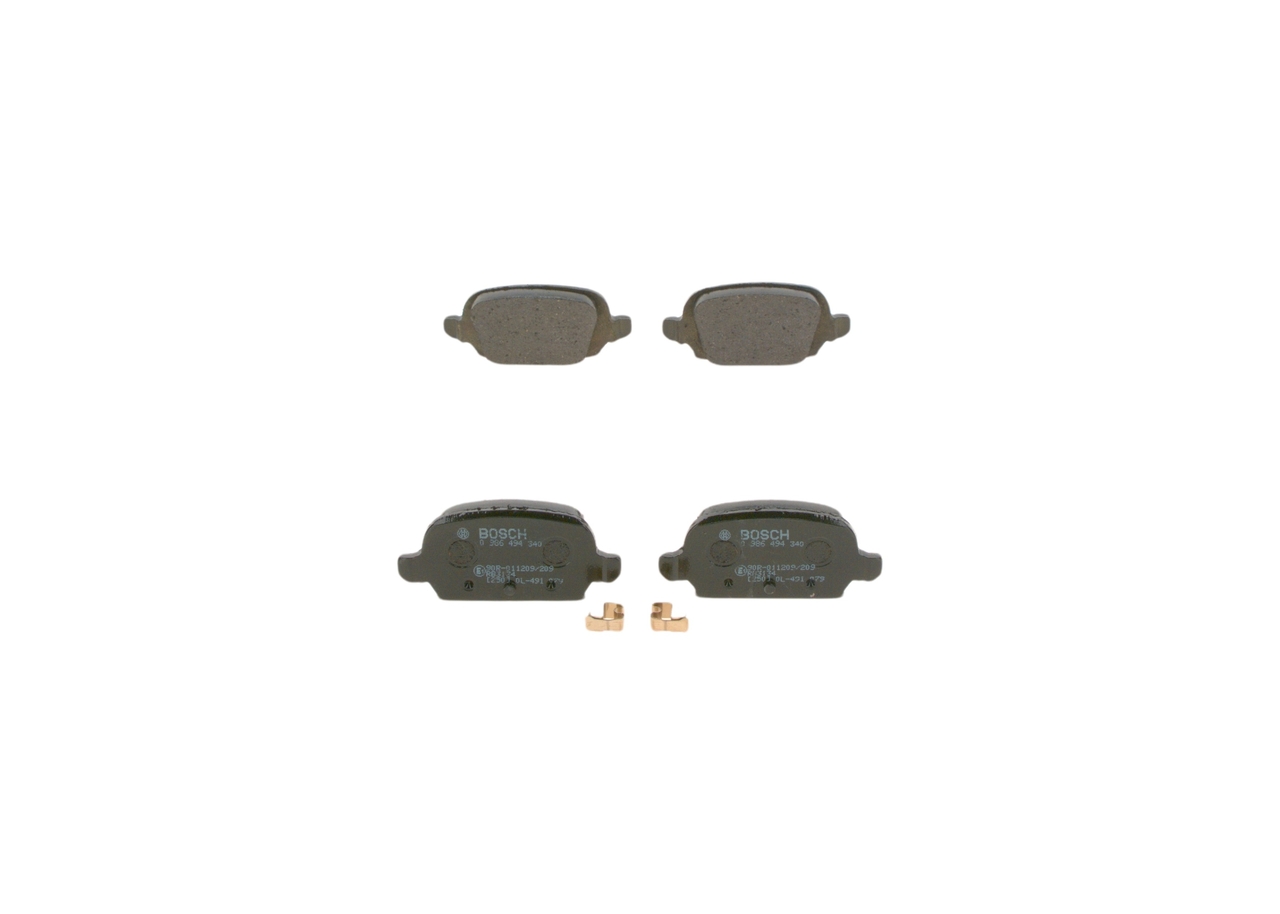 Número OEM 09 200 132 - Pastilhas de travão 0 986 494 340 OPEL, FORD, VAUXHALL, HOLDEN