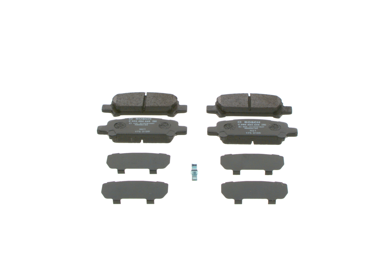 OEM-Nummer 26696 FG000 - Bremsbeläge 0 986 494 445 SUBARU, NISSAN, MITSUBISHI