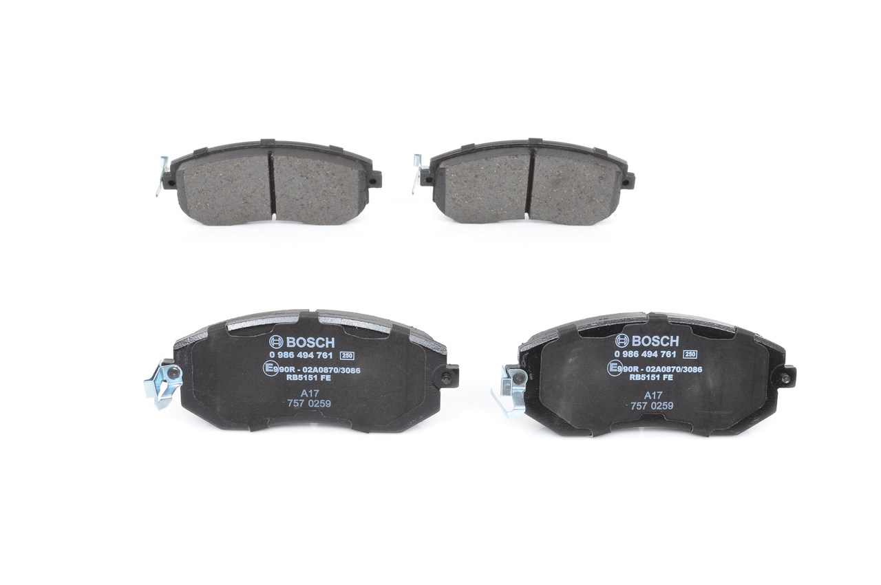 Número OEM 26296 FJ020 - Juego de pastillas de freno 0 986 494 761 TOYOTA, SUBARU