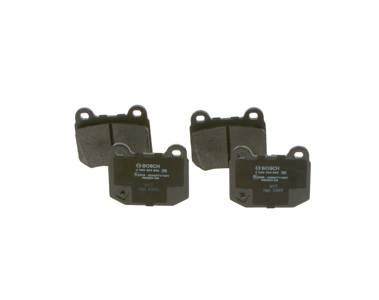 BOSCH 0 986 494 865 Bremsbeläge MITSUBISHI Lancer 7 Limousine (CS_A, CT_A) EVO VIII (CT9A) 280 PS Benzin 2003