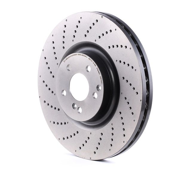 BREMBO | Bremseskive belagt, høy-karbon, med skruer, perforert / ventilert 09.B769.51 MERCEDES-BENZ C-Klasse T-modell (S205) 2019 billige på nett