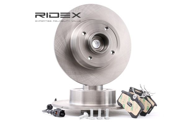 Kit de discos de freno y pastillas 3405B0198 RIDEX RENAULT Megane II Hatchback (BM, CM) 1.4 16V 2002 98 cv