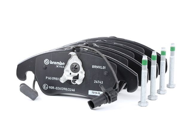 BREMBO | Pastillas con contacto avisador de desgaste, con tornillos pinza freno, Chapa antichirridos, con accesorios P 85 098X AUDI A6 C7 Sedán (4G2, 4GC) 2013 baratos online