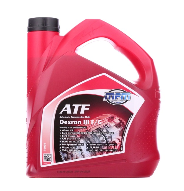 MPM 16004 automatic transmission fluid CHEVROLET Aveo / Kalos Hatchback (T250, T255) 1.6 110hp 2011
