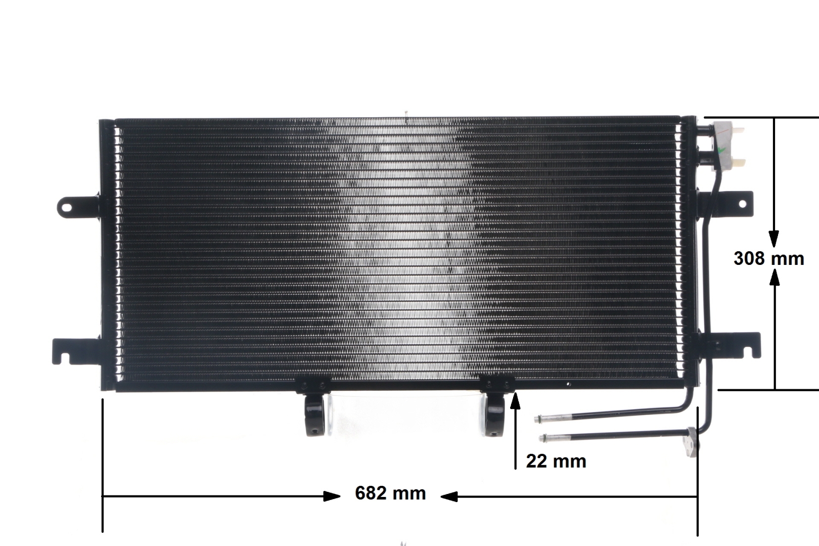 MAHLE ORIGINAL AC 332 000S condenser Volkswagen Transporter T4 Minibus (70B, 70C, 7DB, 7DK, 70J, 70K, 7DC, 7DJ) 2.5 Syncro 115hp 1999