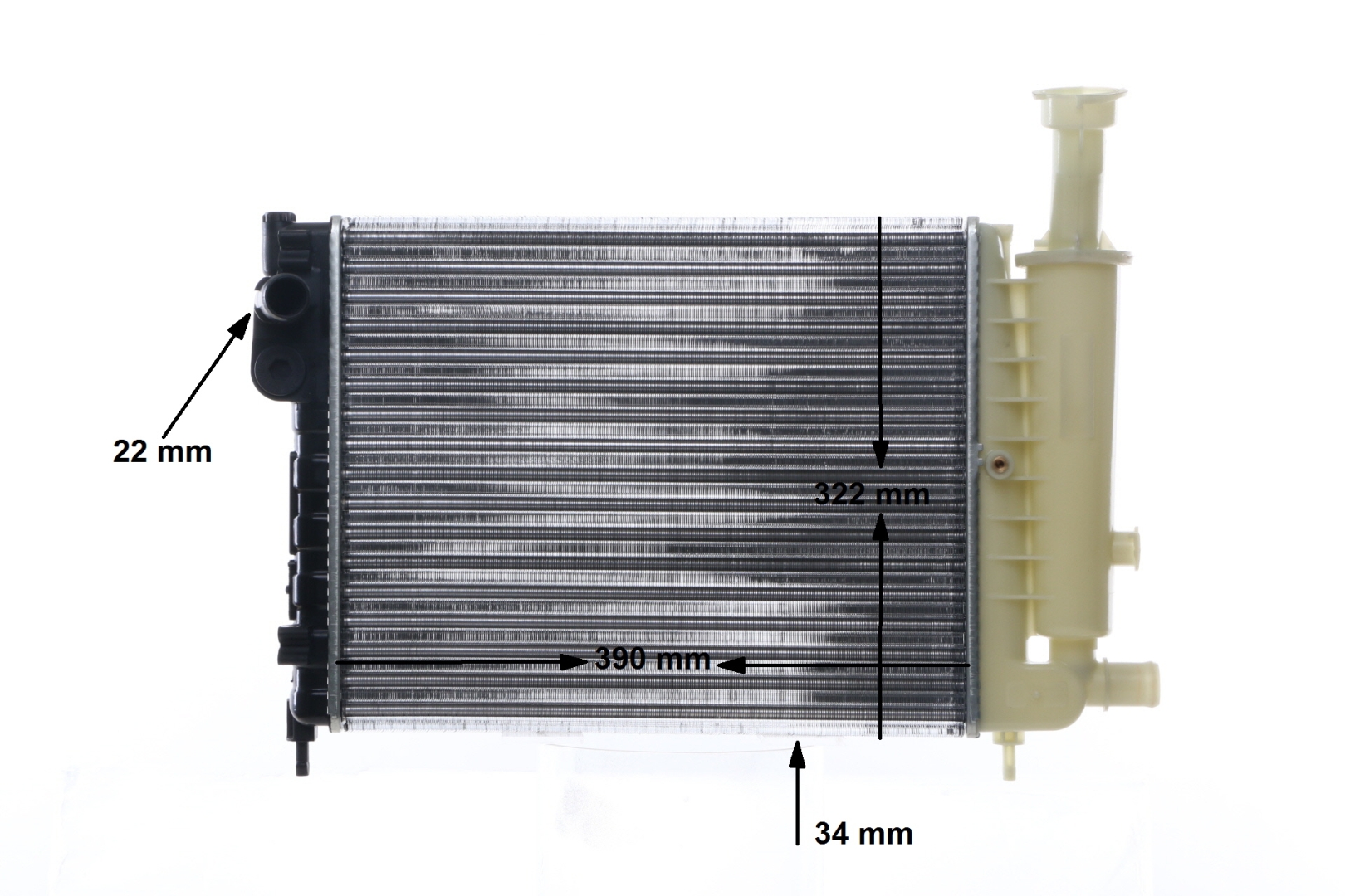 Radiador, arrefecimento do motor CR 491 000S MAHLE ORIGINAL CITROËN AX Hatchback 1.3 Sport (ZAM4A) 1987 95 cv