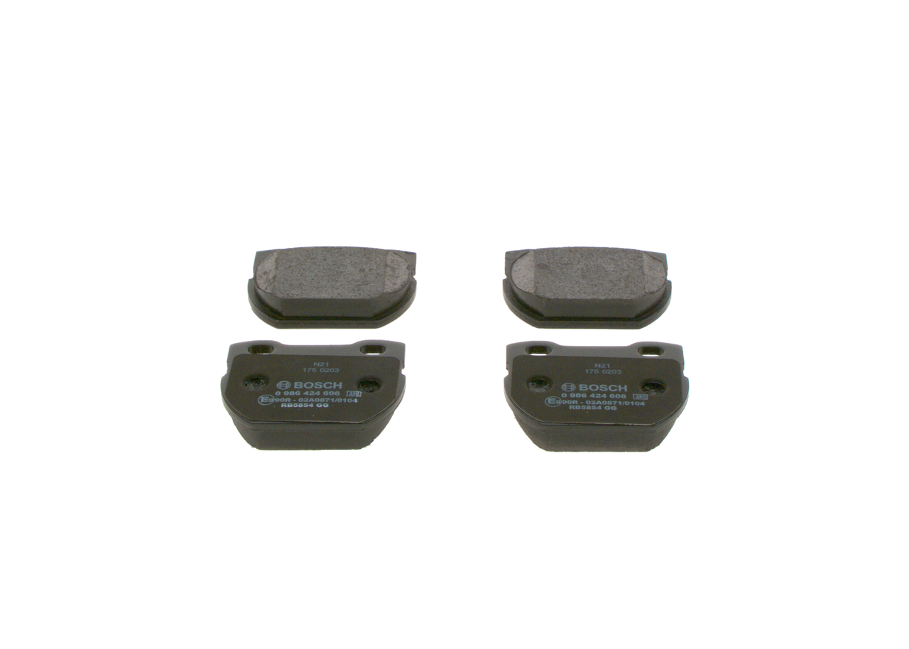 Pastilhas de travão 0 986 424 606 BOSCH LAND ROVER Defender Pick-up (L316) 2.4 Td4 4x4 2009 140 cv