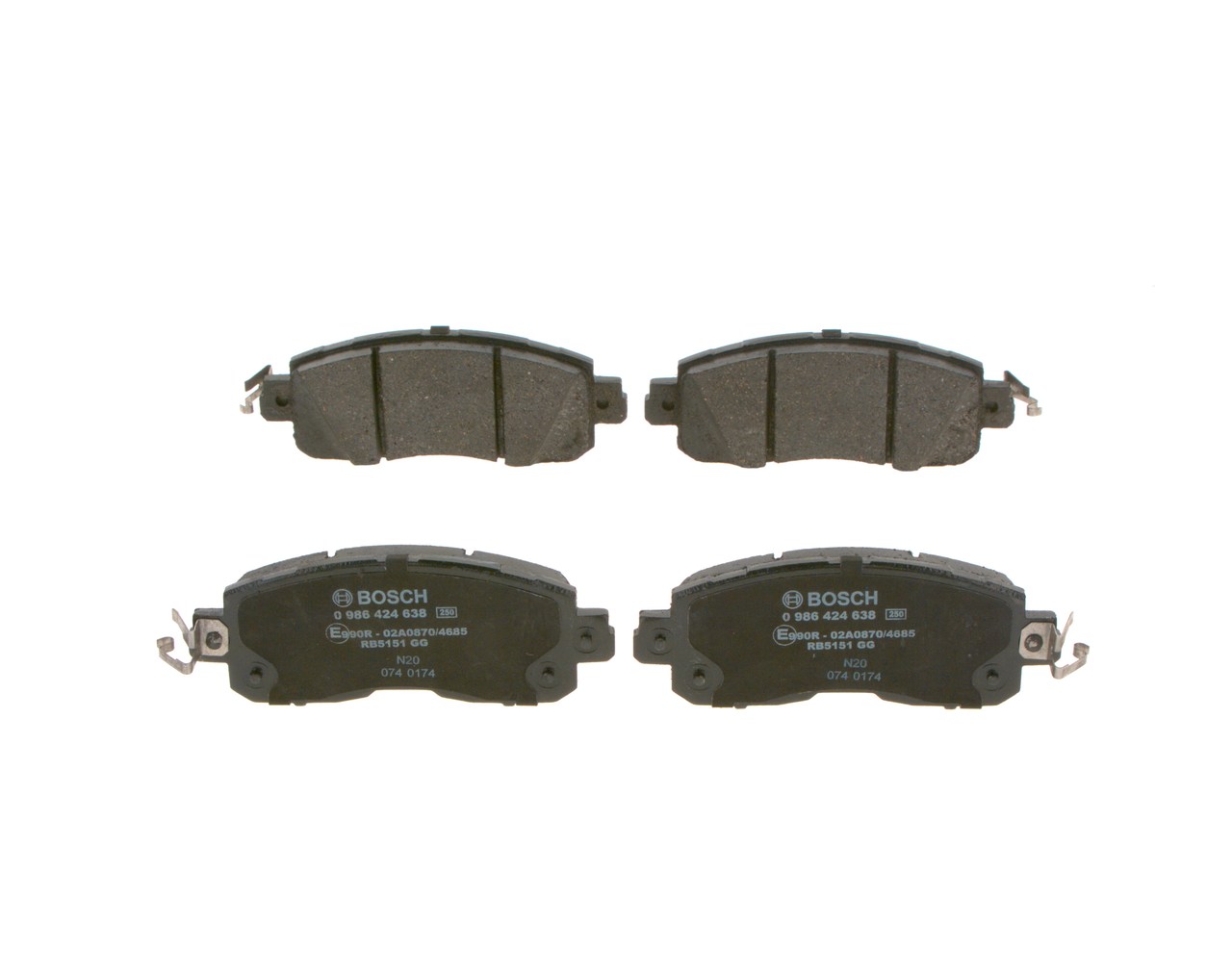 Número OEM D1060 3TA0A - Juego de pastillas de freno 0 986 424 638 NISSAN, INFINITI