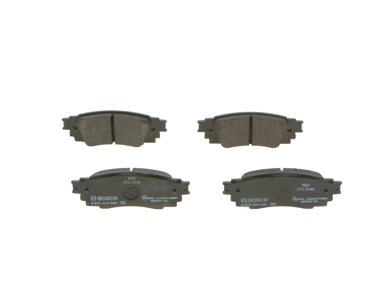 Numéro OEM 04466 10 010 - Plaquettes de frein 0 986 424 840 TOYOTA, LEXUS, SATURN, WIESMANN