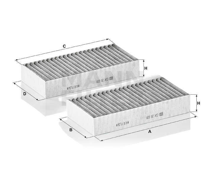MANN-FILTER Interieurfilter voor GLE Coupe (C292) 350 d 3.0 4-matic (292.324) 179 kW / 243 Pk