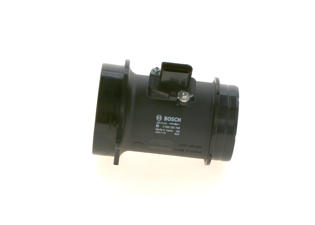 BOSCH 0 986 280 708 Mass air flow sensor (MAF) Volkswagen Touareg (7LA, 7L6, 7L7) 3.0 TDI 211 hp Diesel 2009