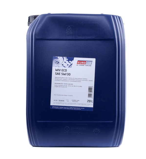 EUROLUB Auto Öl 5W-30, Inhalt: 20l 211020 142,49 CHF online einkaufen