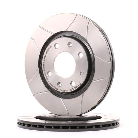 BREMBO | Frenos de disco revestido, con tornillos, ventilación interna, ranurado 09.4987.76 PEUGEOT 306 Hatchback 2001 baratos online