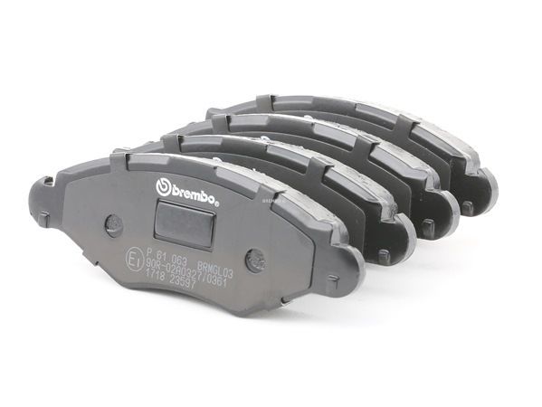 BREMBO | Bremsbelagsatz exkl. Verschleißwarnkontakt, mit Bremssattelschrauben, mit Anti-Quietsch-Blech, mit Zubehör P 61 063 PEUGEOT 206+ Schrägheck (2L, 2M) 2010 günstig online