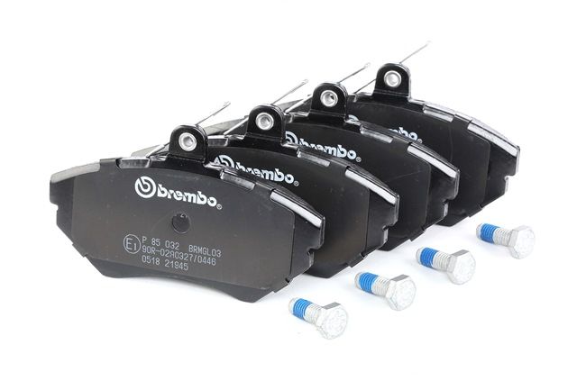 BREMBO | Juego de pastillas de freno excl. contacto de avisador de desgaste, con tornillos pinza freno, Chapa antichirridos, con accesorios P 85 032 Volkswagen Golf II Hatchback (19E, 1G1) 1989 baratos online
