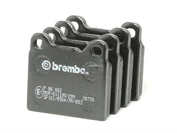 BREMBO | Bremsbelagsatz exkl. Verschleißwarnkontakt, mit Anti-Quietsch-Blech, ohne Zubehör P 86 002 VOLVO 780 Coupe (782) 1987 günstig online