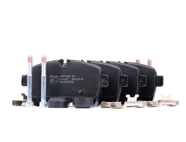 BREMBO | Remblokkenset voor schijfrem voorbereid voor waarschuwing bij slijtage, Met remzadelschroef, Met anti-kreukplaat, Met toebehoren P A6 027 IVECO Power Daily II Flatbed Vrachtwagen / Chassis 2012 goedkoop online