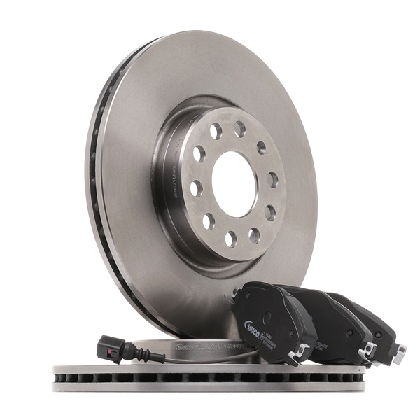 VAICO | Dischi e pastiglie freni Assale anteriore, Tipo disco freno: ventilato, con segnalatore usura integrato, con materiale d'attrito freno V10-6743 Volkswagen Passat B7 Variant (365) 2014 economici online