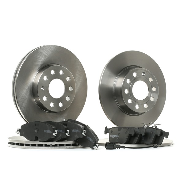 RIDEX 3405B0502 Brake pads and discs AUDI A3 Saloon (8VS, 8VM) 2.0 TDI quattro 184 hp Diesel 2018