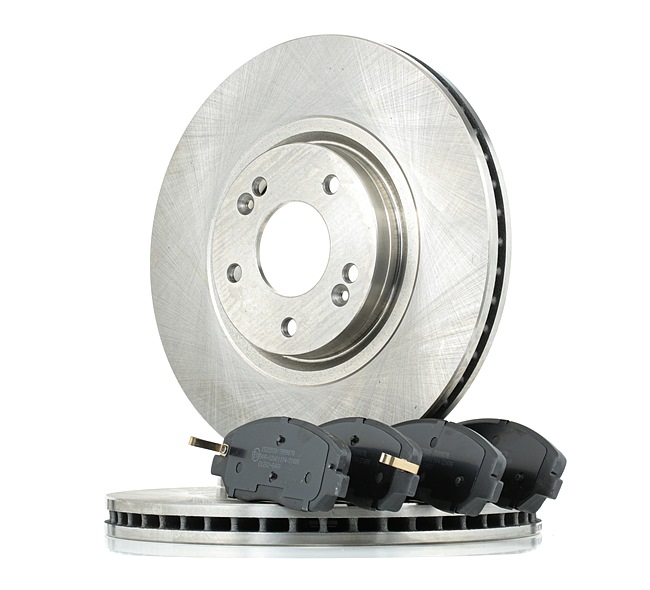 RIDEX | Kit freno Assale anteriore, Tipo disco freno: ventilato, con segnalatore acustico usura 3405B1487 KIA Sorento I (JC) 2010 economici online