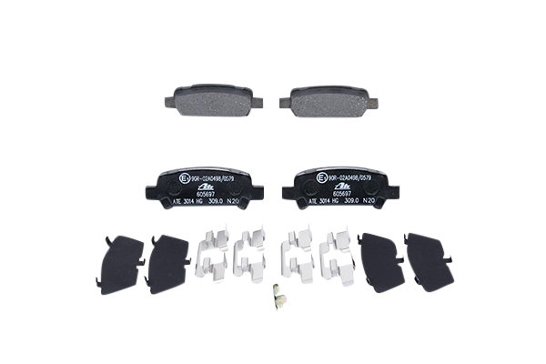 ATE | Bremsebelegg med akustisk slitasjevarsel, med antihyle blikk, med tilbehør 13.0460-5697.2 SUBARU Outback II (BE, BH) 1999 billige på nett