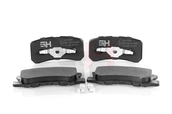 Bremsbeläge GH-412536 GH MZ690350 nicht für Verschleißwarnanzeige vorbereitet, mit Zubehör