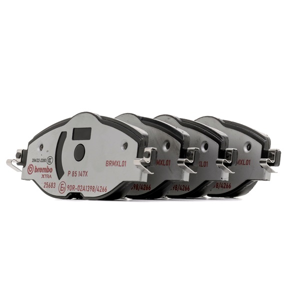 BREMBO | Bremssteine für Verschleißwarnanzeige vorbereitet, mit Bremssattelschrauben, mit Anti-Quietsch-Blech, mit Zubehör P 85 147X VW Caddy V Kastenwagen (SBA, SBH) 2022 günstig online