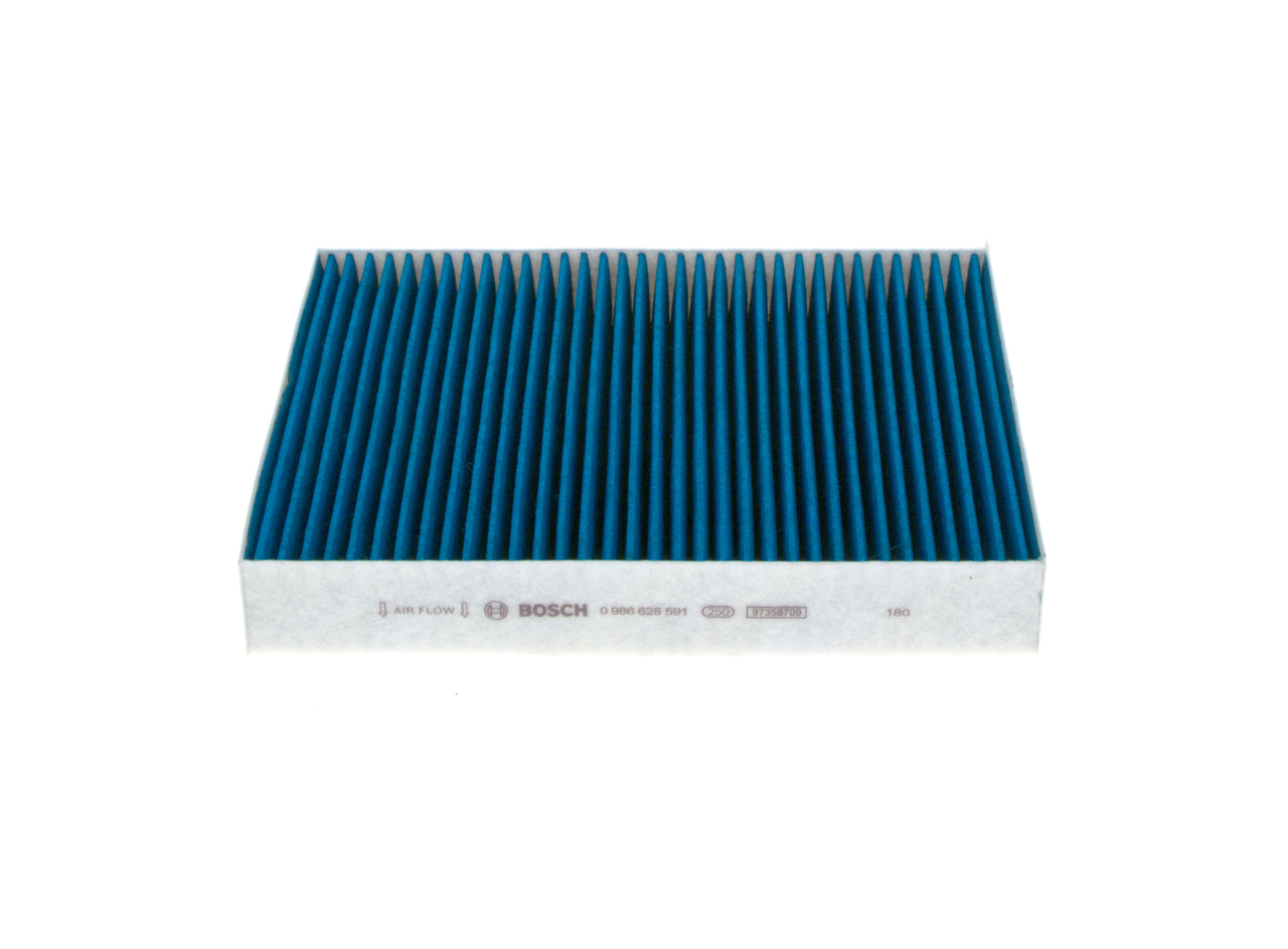 BOSCH | Pollenfilter Aktivkohlefilter, mit antibakterieller Wirkung, Partikelabscheiderate >98% für 2,5µm (Feinstaub), mit antiallergischer Wirkung, mit antiviraler Wirkung, mit fungizider Wirkung 0 986 628 591 VW Touareg II (7P5, 7P6) 2013 günstig online