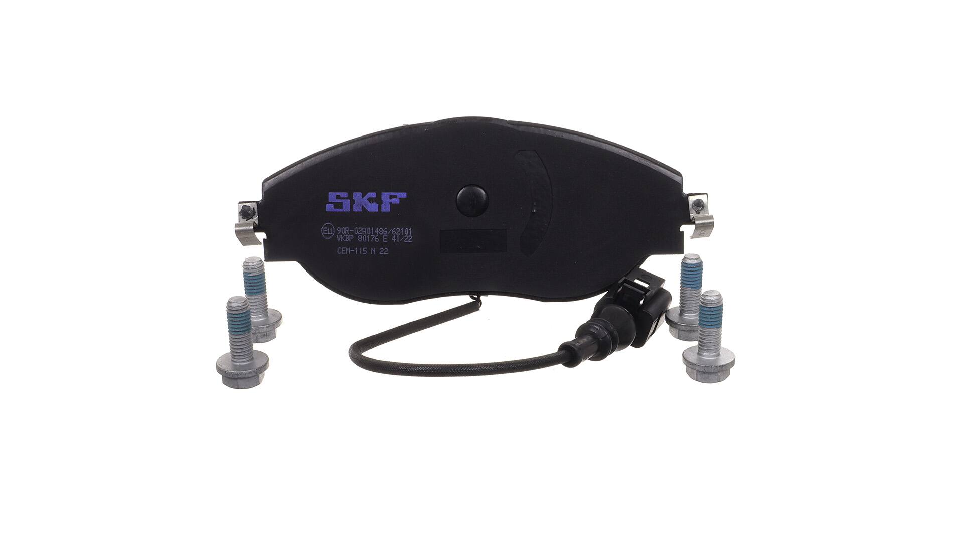 Bremsbeläge VKBP 80176 E SKF 8V0698151C inkl. Verschleißwarnkontakt, mit Zubehör