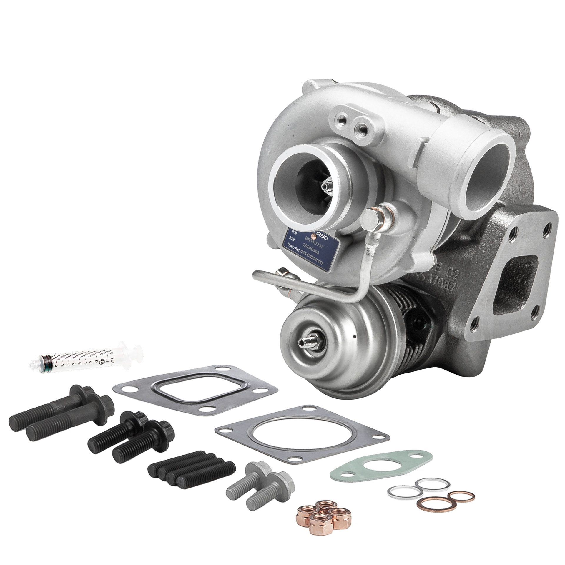 Turbolader BRTX7737M BR Turbo Volkswagen Transporter T3 Flatbed Vrachtwagen/Chassis 1.6 TD 1988 70 Pk