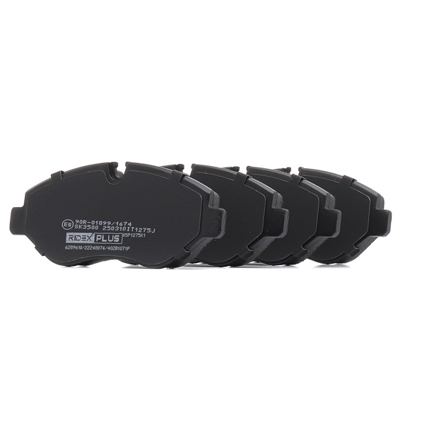 Bremsbeläge 402B1071P RIDEX PLUS 0084205020 ohne Radbefestigungsbolzen, ohne Radnabe