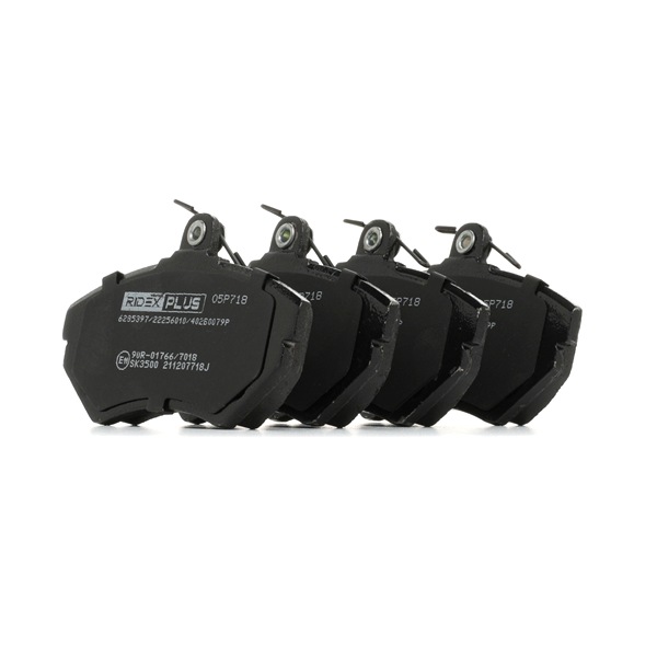 RIDEX PLUS | Remblok Excl. slijtage waarschuwingscontact, Vooras, Met anti-kreukplaat, Met veer 402B0079P Volkswagen Caddy III MPV (6K9, 9E7, 9E9) 2007 goedkoop online