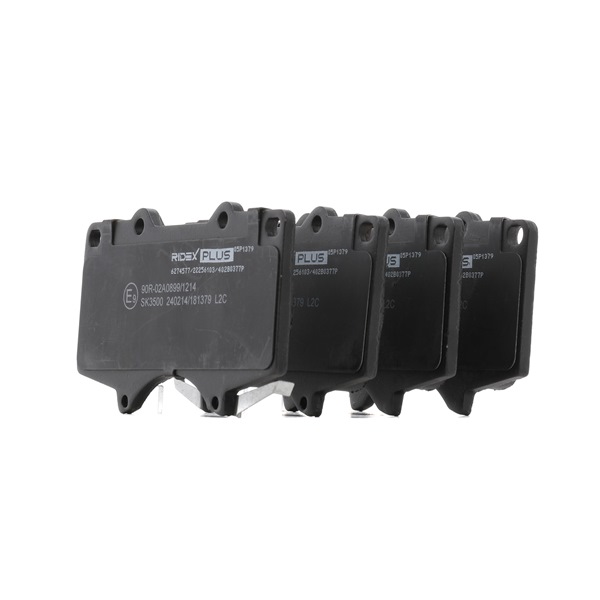 Bremsbeläge 402B0377P RIDEX PLUS 0446504090 mit akustischer Verschleißwarnung, Vorderachse