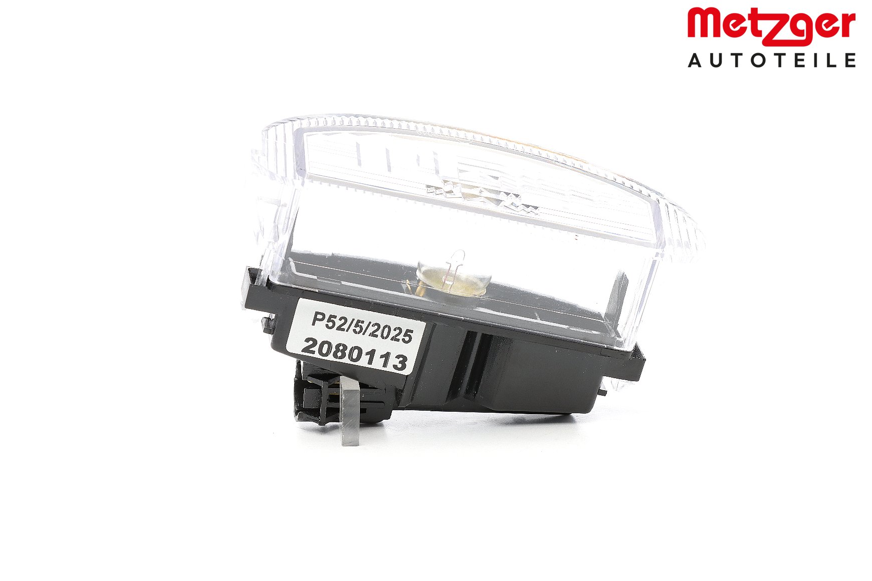2080113 METZGER Number plate light bulb Centre, with bulb holder, with bulb, with E quality seal, R10W