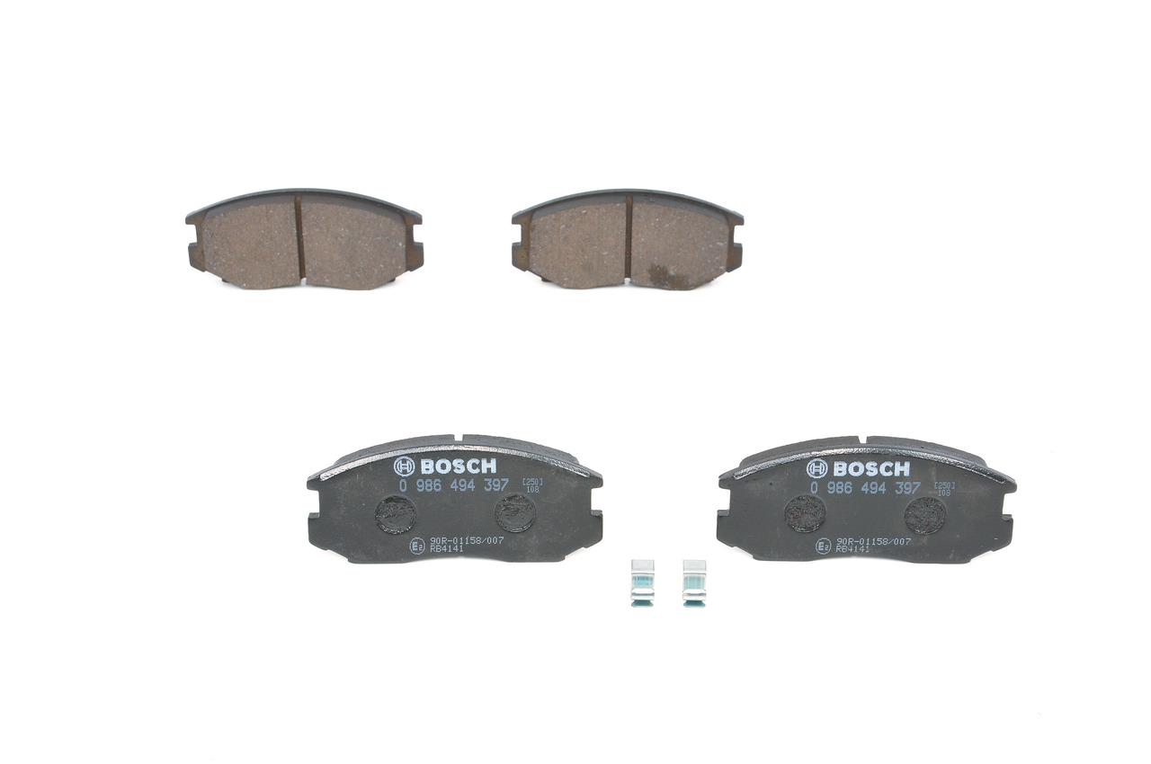 Número OEM PW 891 172 - Pastilhas de travão 0 986 494 397 MITSUBISHI, VAUXHALL, LOTUS, PROTON