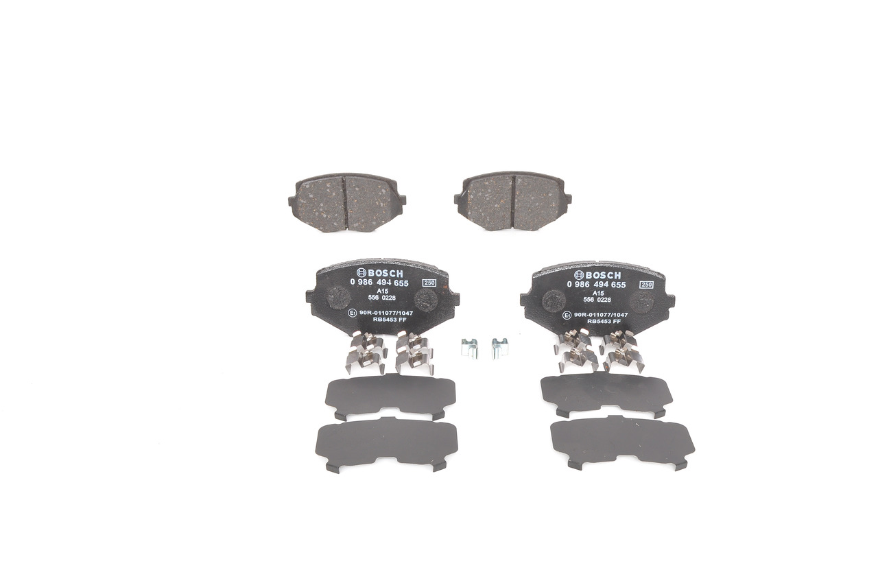 BOSCH | Pastilla con avisador acústico de desgaste, Chapa antichirridos, con muelle 0 986 494 655 MAZDA MX-5 II (NB) 2004 baratos online