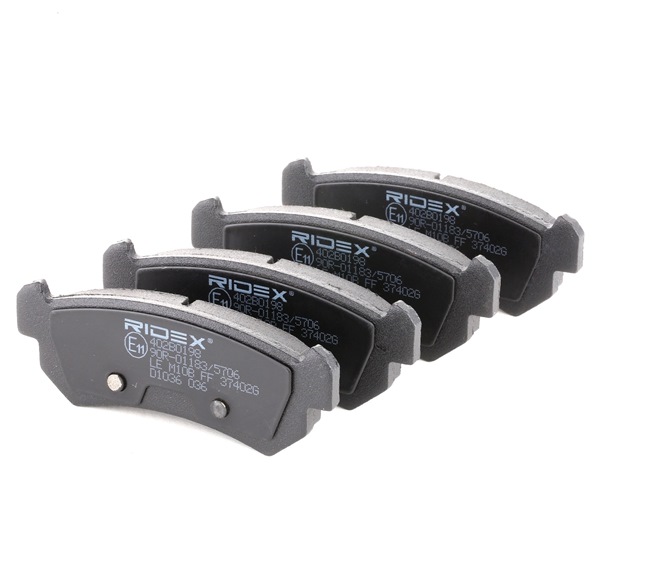 RIDEX 402B0198 brake pads CHEVROLET Aveo / Kalos Hatchback (T250, T255) 1.4 101hp 2008