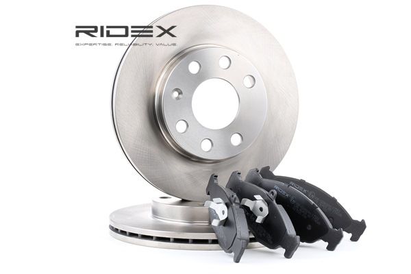 Brake discs and pads set 3405B0172 RIDEX 11 046 948 322 FORD, VAUXHALL, HONDA, KIA, ALFA ROMEO