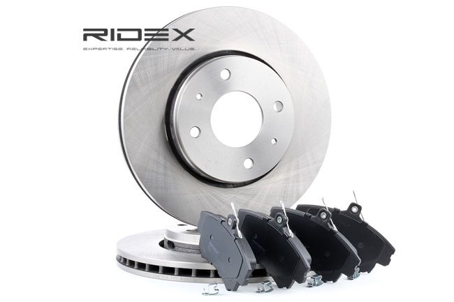 RIDEX | Dischi e pastiglie Assale anteriore, Tipo disco freno: ventilato, con segnalatore acustico usura 3405B0113 MITSUBISHI Carisma Hatchback (DA2A, DAO) 1998 economici online
