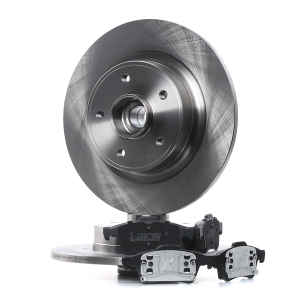 RIDEX | Kit de discos de freno y pastillas Eje trasero, Tipo disco de frenos: macizo, excl. contacto de avisador de desgaste, con juego cojinetes rueda, con anillo sensor ABS 3405B0124 RENAULT Laguna II Hatchback (BG) 2005 baratos online