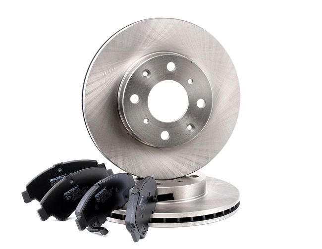 Bremsscheiben und -beläge 3405B0150 RIDEX 45251SH3A00 Vorderachse, Bremsscheibenart: Belüftet, mit akustischer Verschleißwarnung